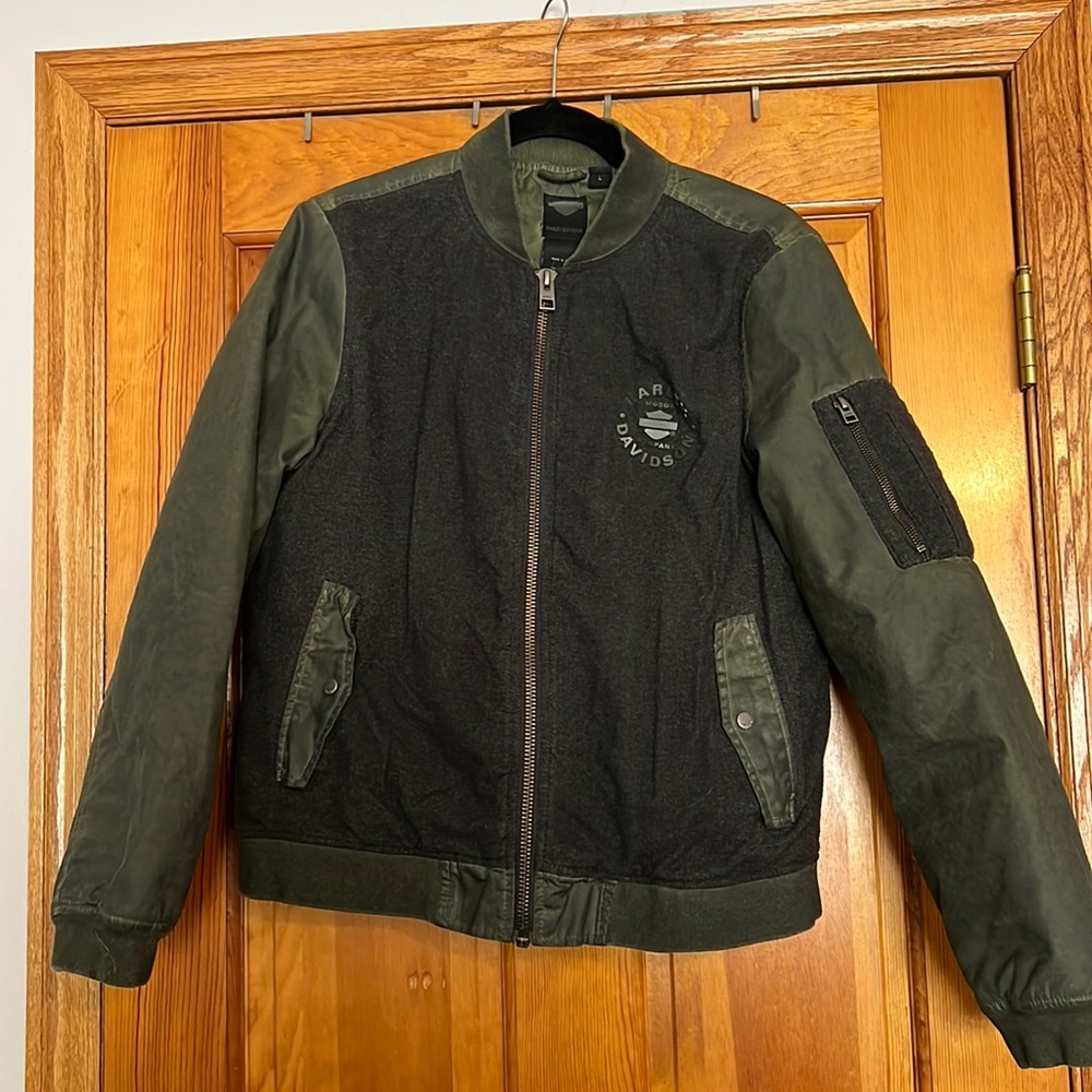 WOMENS HARLEY MIXED MEDIA BOMBER JACKET LARGE